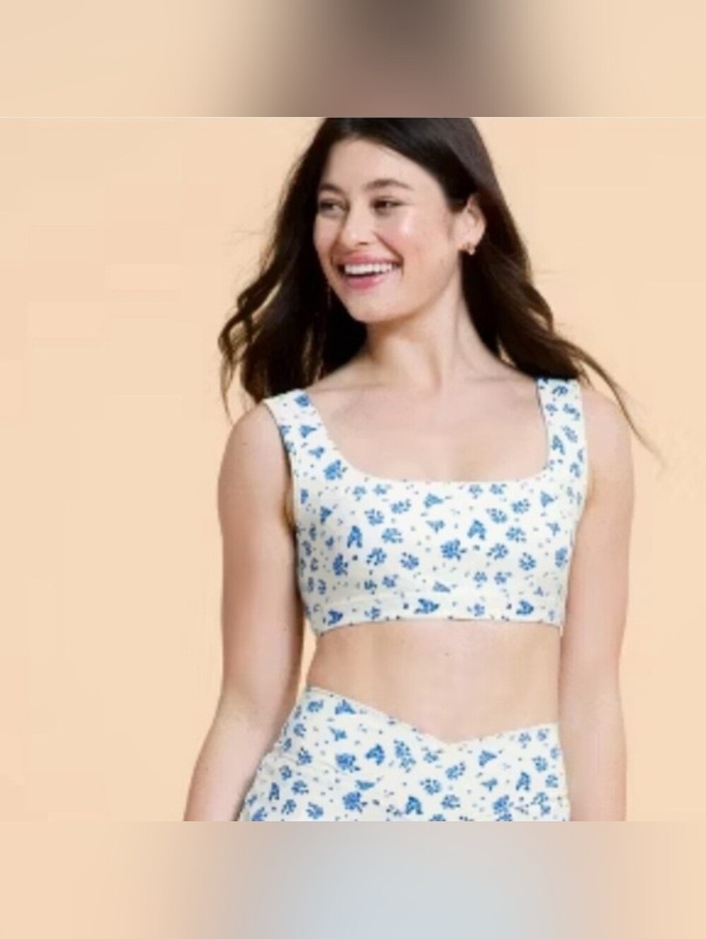 Blogilates Crisscross Bra Blue Floral